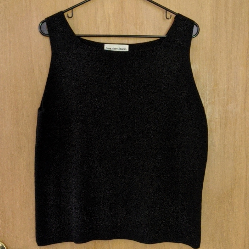 Hampshire Studio Black Cotton Knit Tank
